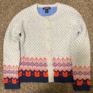 Lands' End Kids Sweater - Cream, Blue, Red